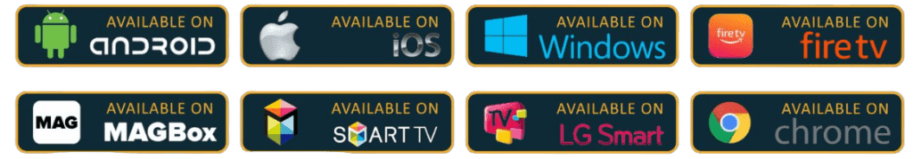XLiveOnIPTV available on Android, iOS, Windows, FireTV, MAGBox, Smart TV, LG Smart TV, Chrome